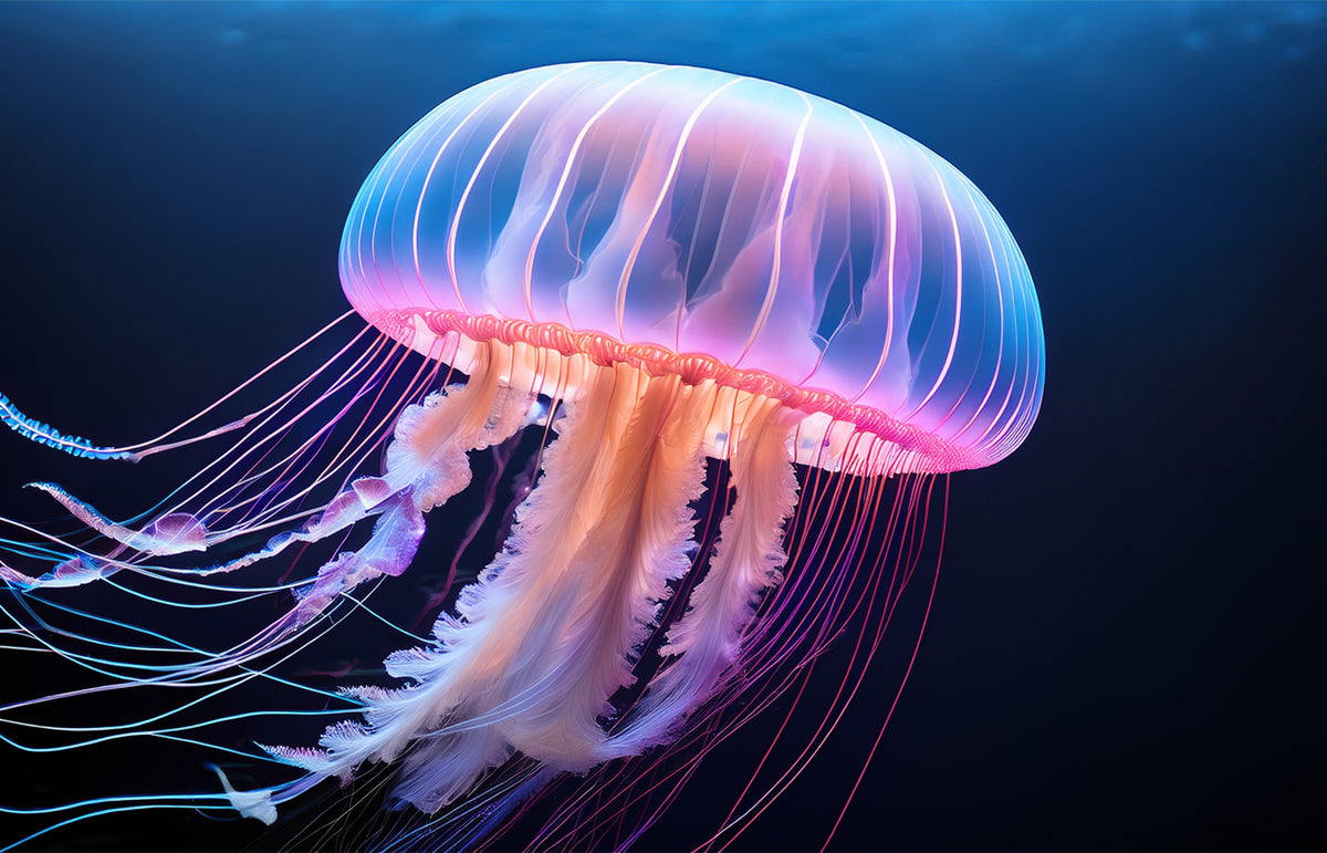 Ethereal Jellyfish Canvas Wall Art – Ocean Glow Collection | Premium Fade-Resistant Print