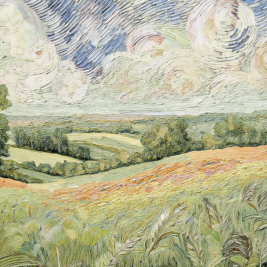 Golden Fields – Impressionist Landscape Canvas Wall Art