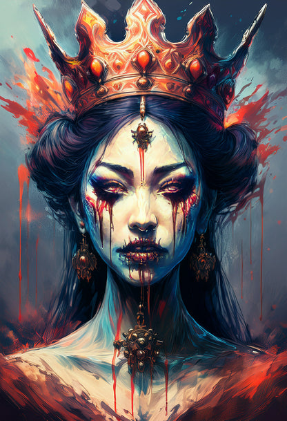 Bloody Queen – Gothic Vampire Canvas Print | Dark Fantasy Wall Art