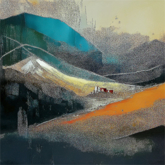 Golden Ridge Abstract Mountain Canvas Wall Art – Modern Landscape Collection | Fade-Resistant Epson Print