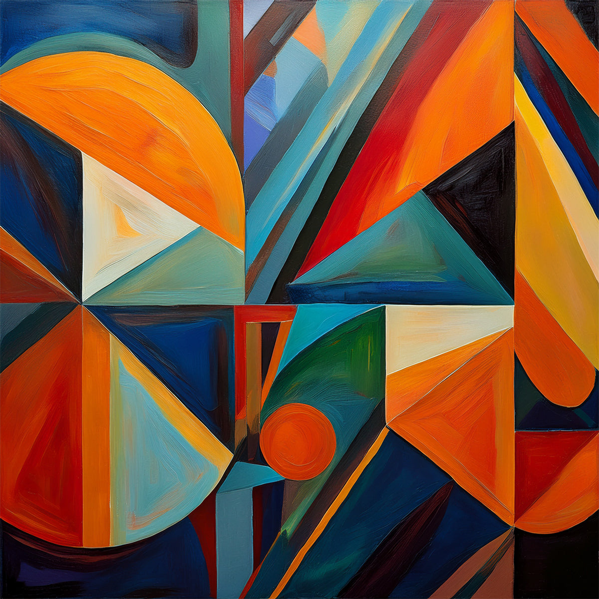 Vibrant Geometry Abstract Canvas Wall Art – Modern Color Harmony Collection | Premium Epson Chrome 12 Print
