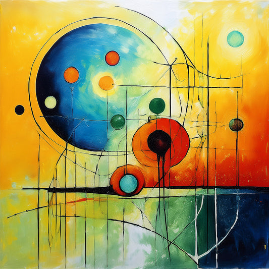 Cosmic Harmony Abstract Canvas Wall Art – Celestial Geometry Collection | Fade-Resistant Epson Chrome 12 Print