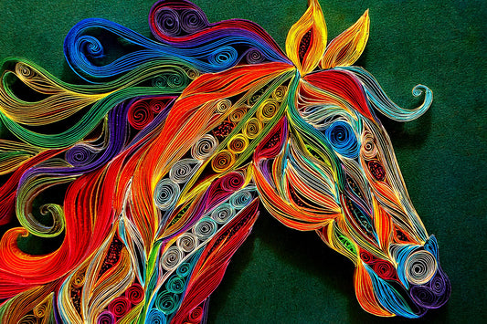 Vibrant Horse Spirit – Multicolor Abstract Canvas Wall Art