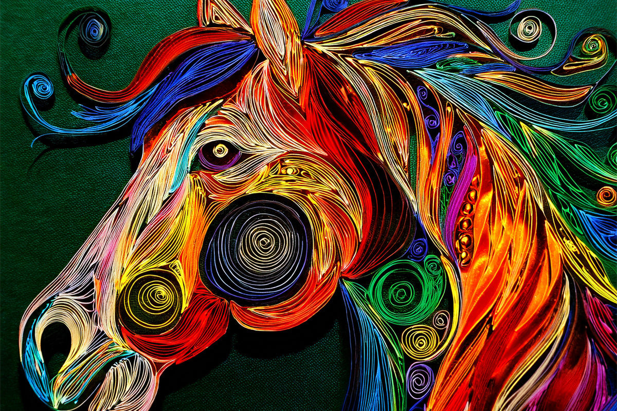 Radiant Stallion – Colorful Abstract Horse Canvas Wall Art