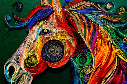 Radiant Stallion – Colorful Abstract Horse Canvas Wall Art