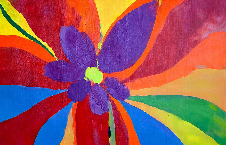 Colorful Abstract Flower Canvas Wall Art – Bold Botanical Painting