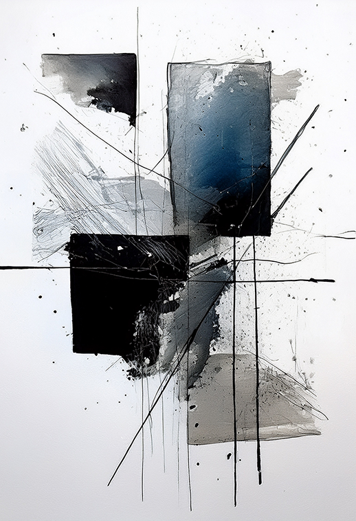 Abstract Minimal Ink and Brushstroke Canvas Wall Art