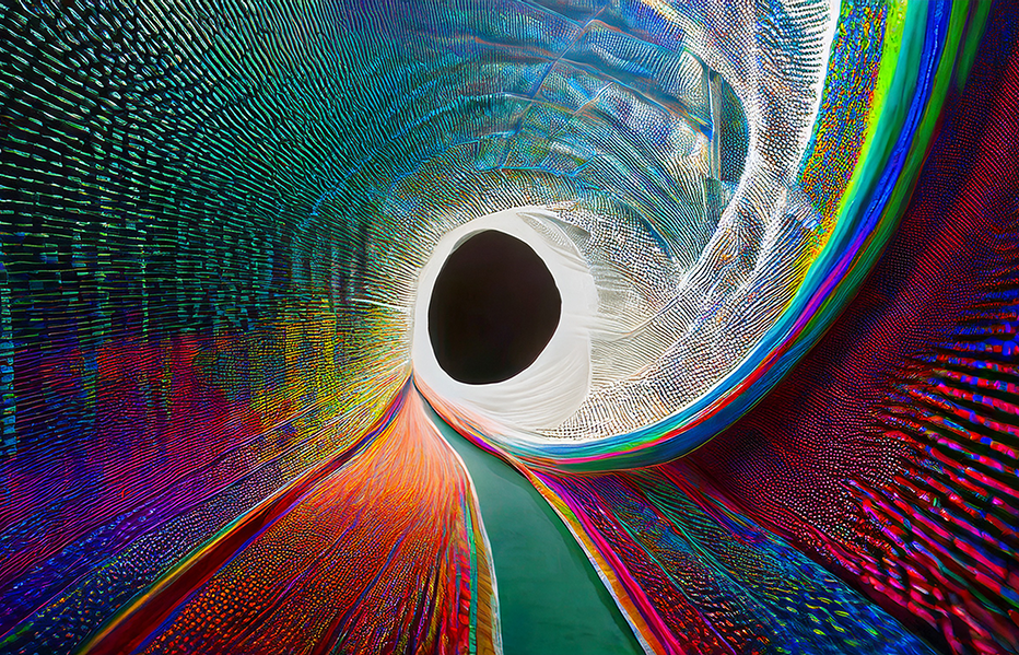 Abstract Tunnel Canvas Wall Art – Awakening Colors in Vivid Spectrum