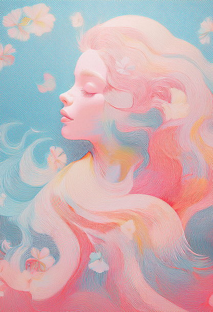 Bloom.exe – Dreamlike Floral Digital Collage Canvas Wall Art