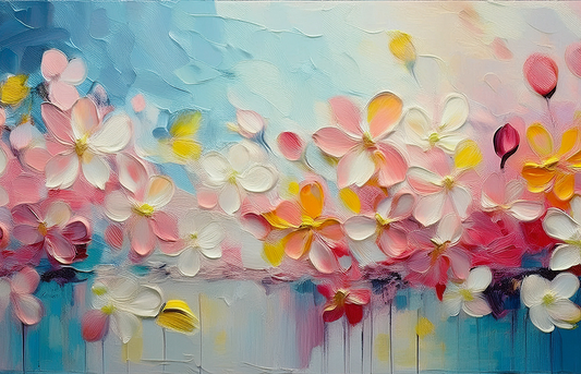 Blooming Bliss – Textured Abstract Floral Canvas Wall Art