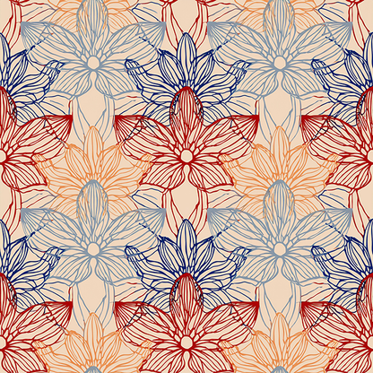 Blooming Geometry – Abstract Floral Line Art Canvas Wall Art