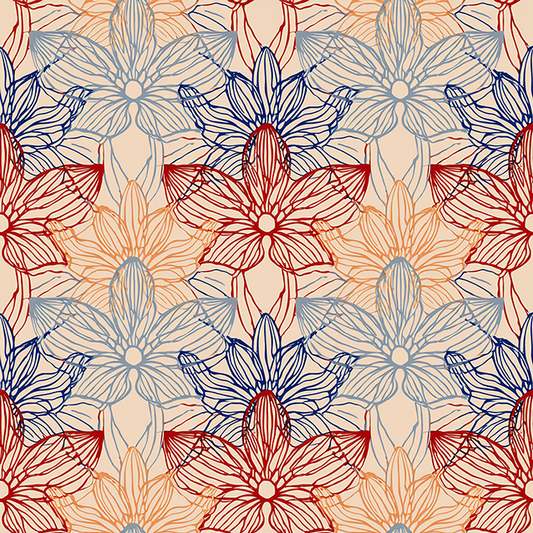 Blooming Geometry – Abstract Floral Line Art Canvas Wall Art