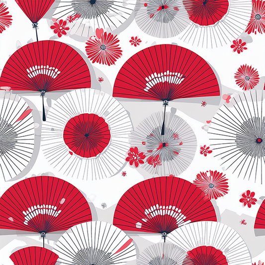 Blossom Umbrellas – Japanese Inspired Abstract Canvas Wall Art