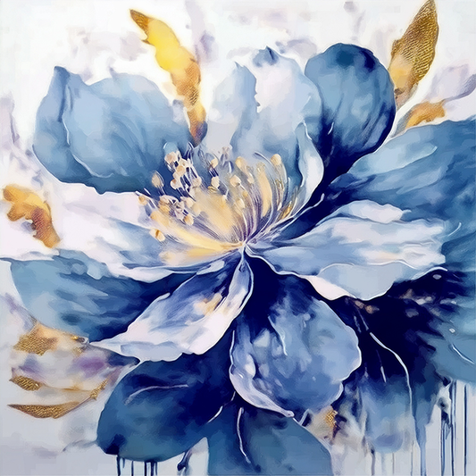 Blue Blossom Floral Canvas Wall Art