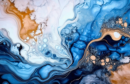 Blue Genesis – Abstract Oceanic Canvas Wall Art