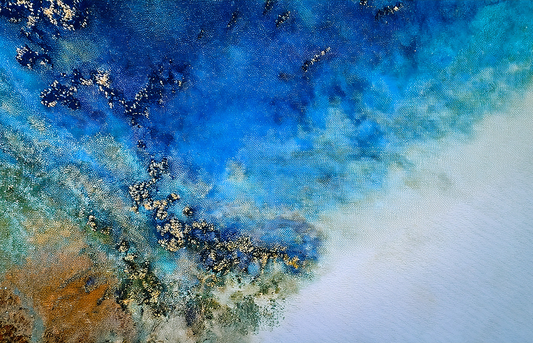 Blue Abstract Ocean Canvas Wall Art – Coastal Seascape Inspiration