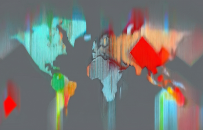 Modern Abstract World Map Canvas Wall Art – Vibrant Colors & Contemporary Design