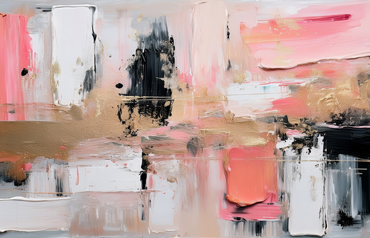 Blush and Shadows – Modern Abstract Canvas