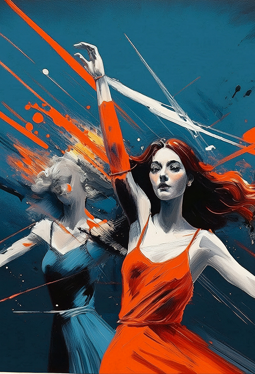 Brushstroke Dance – Dynamic Abstract Ballerina Canvas Wall Art