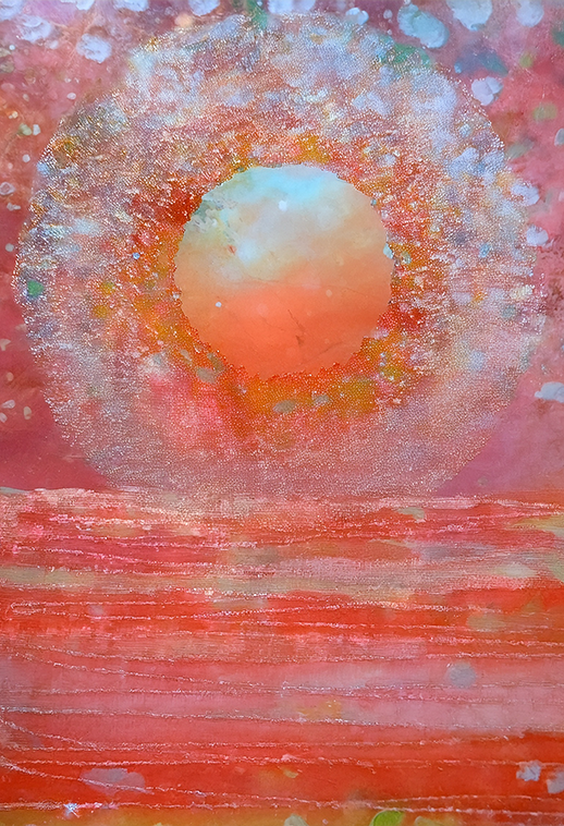 Celestial Dawn – Abstract Sunrise Canvas Wall Art