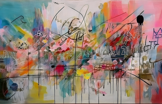 Colorful Abstract Expressionist Canvas Wall Art – Chaotic Harmony