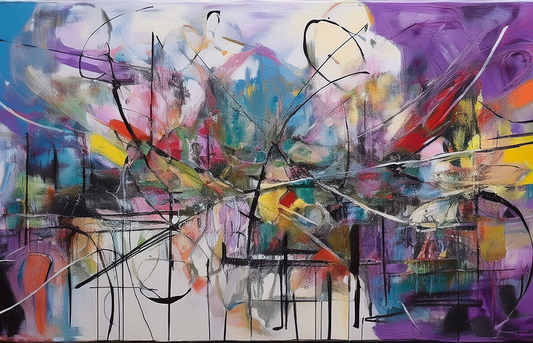 Abstract Color Burst – Energetic Brushstrokes in a Modern Composition