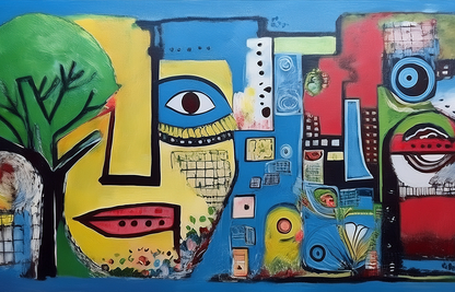 City of Colors – Abstract Urban Canvas Wall Art