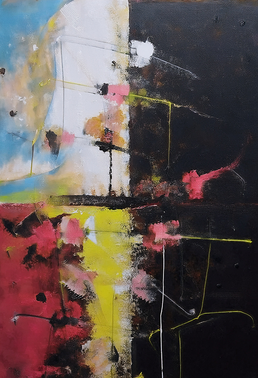 Collision of Shadows – Abstract Canvas Wall Art with Bold Contrasts