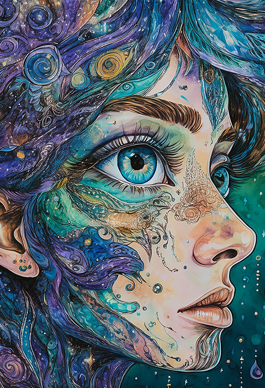 Cosmic Gaze Canvas Wall Art – Dreamer of the Stars