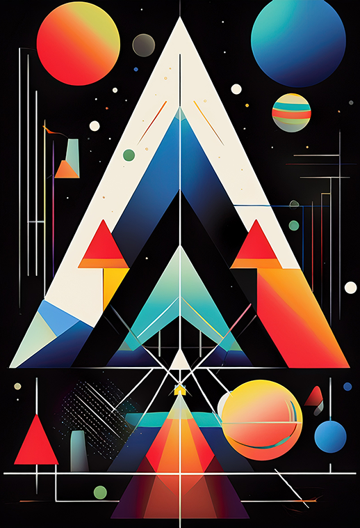 Cosmic Geometry Abstract Canvas Wall Art