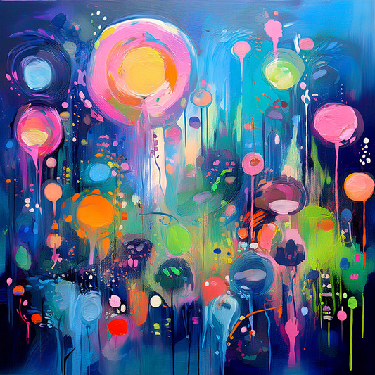 Cosmic Neon Kaleidoscope – Abstract Canvas Wall Art