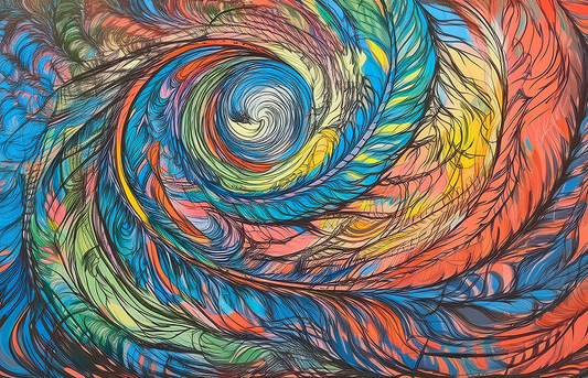 Abstract Spiral Canvas Wall Art – Cosmic Vortex in Vibrant Colors