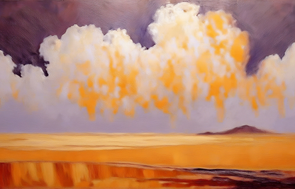 Sunset Mirage – Atmospheric Landscape with Vivid Cloud Formations