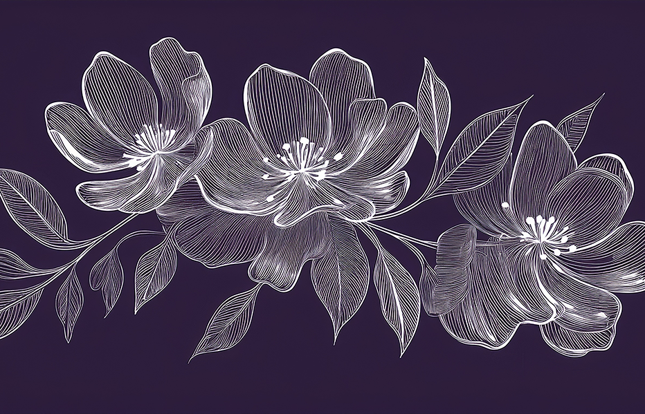 Blooming Geometry – Modern Geometric Line Art Canvas Wall Art