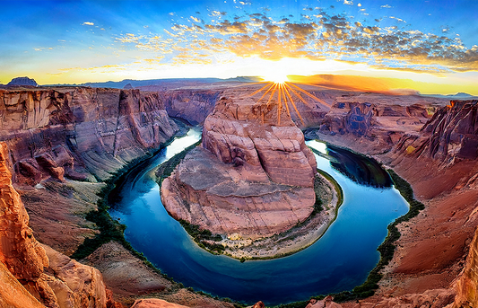 Eternal Bend Canyon Canvas Wall Art – Sunset River & Desert Landscape