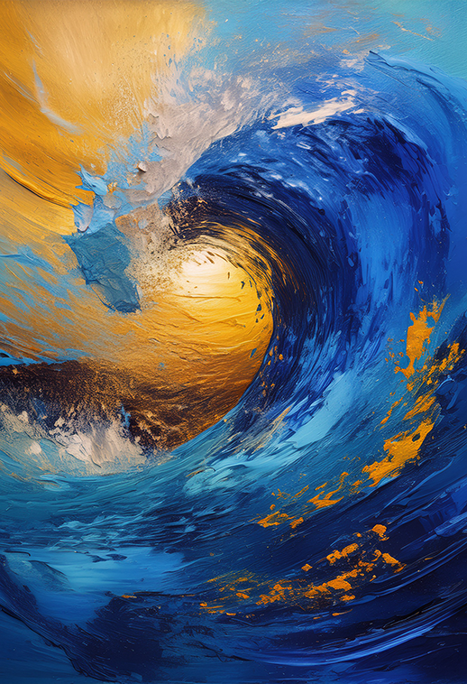 Eternal Tide – Abstract Ocean Wave Canvas Wall Art