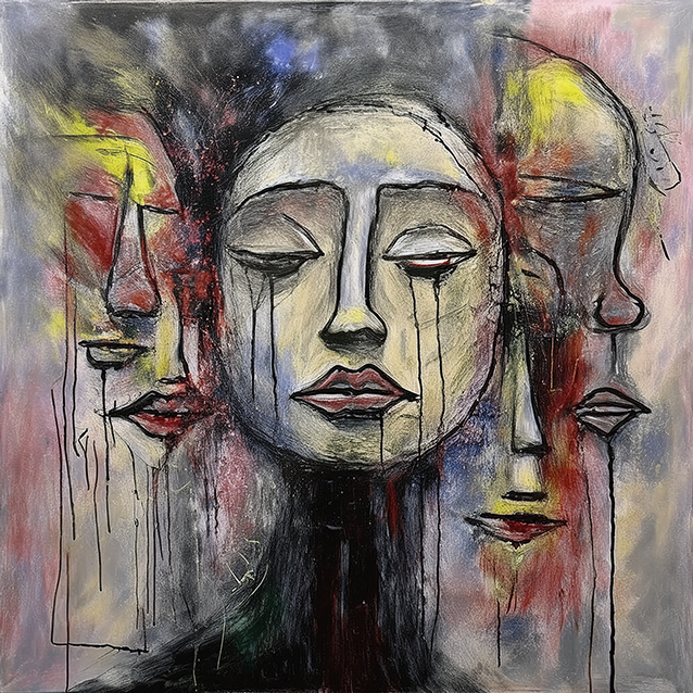 Faces of Emotion – Introspective Abstract Portrait