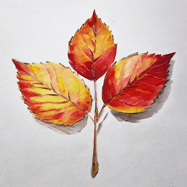 Fall Leaves – Autumn Botanical Watercolor Canvas Art
