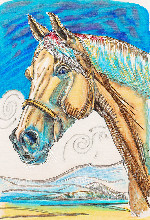 Surreal Horse Vision Abstract Canvas Wall Art