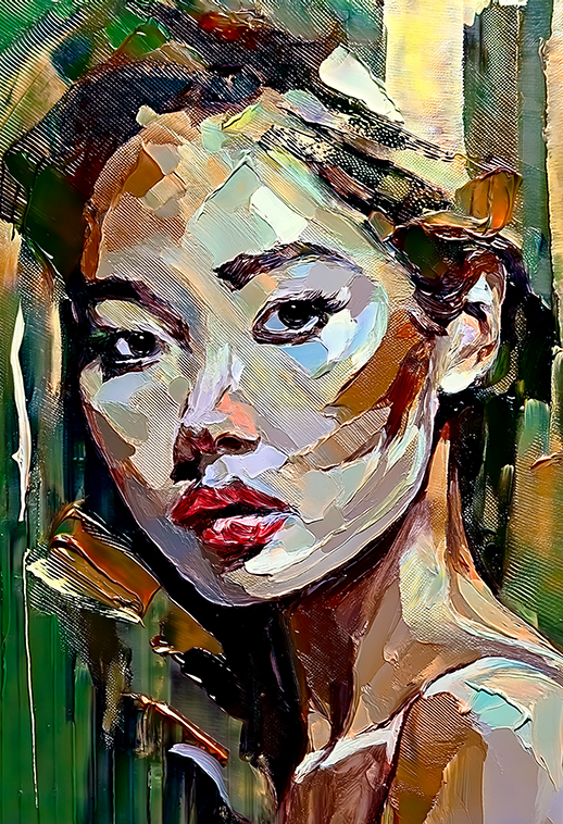 Feminine Reflections Canvas Wall Art – Modern Abstract Portrait