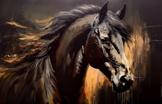 Fire Spirit Horse – Majestic Abstract Horse Canvas Wall Art