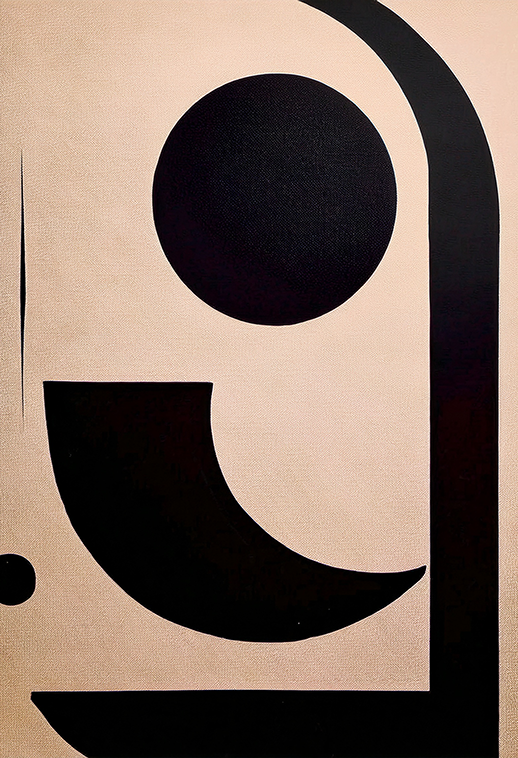 Minimal Geometric Black Shapes Canvas Wall Art