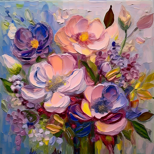 Flower Explosion – Romantic Bouquet Canvas Wall Art