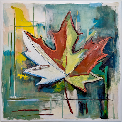 Fragments of Growth – Abstract Botanical Mixed Media Canvas Art