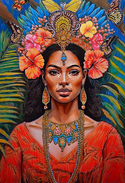 Frida Inspired Canvas Wall Art – Vibrant Mexican Folk Elegance