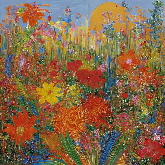 Full Garden – Abstract Floral Symphony Canvas Wall Art