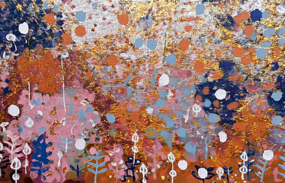 Gilded Petals – Abstract Golden Bloom Canvas Wall Art