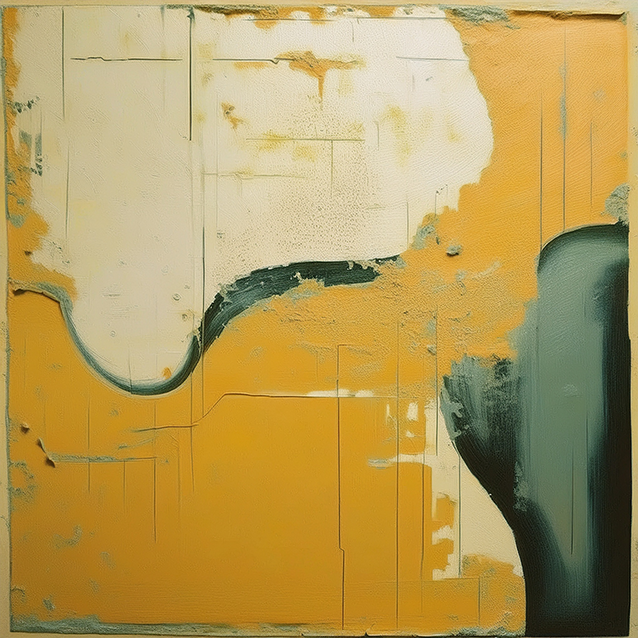 Golden Echo – Abstract Geometric Shapes Wall Art
