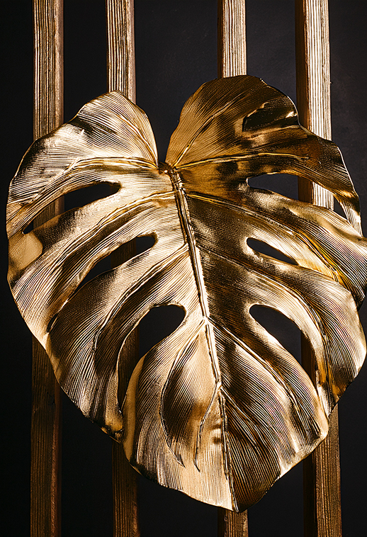 Golden Monstera Canvas Wall Art – Luxe Botanical Elegance