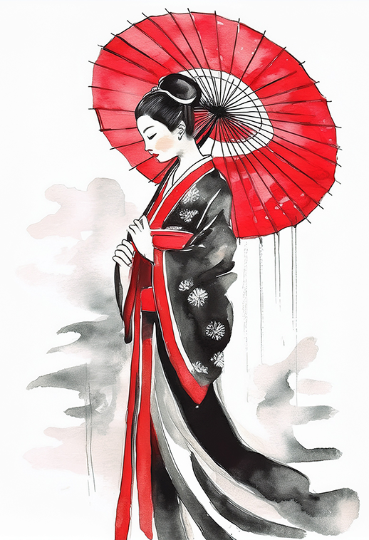 Graceful Geisha Canvas Wall Art – Traditional Japanese Elegance
